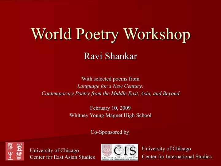 world poetry workshop