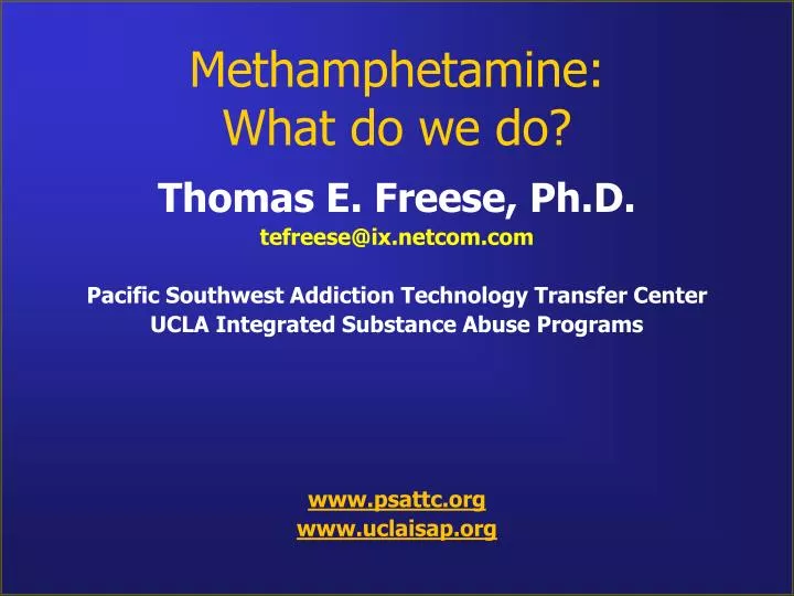 methamphetamine what do we do
