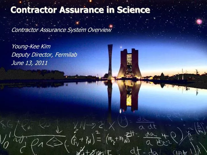 contractor assurance in science