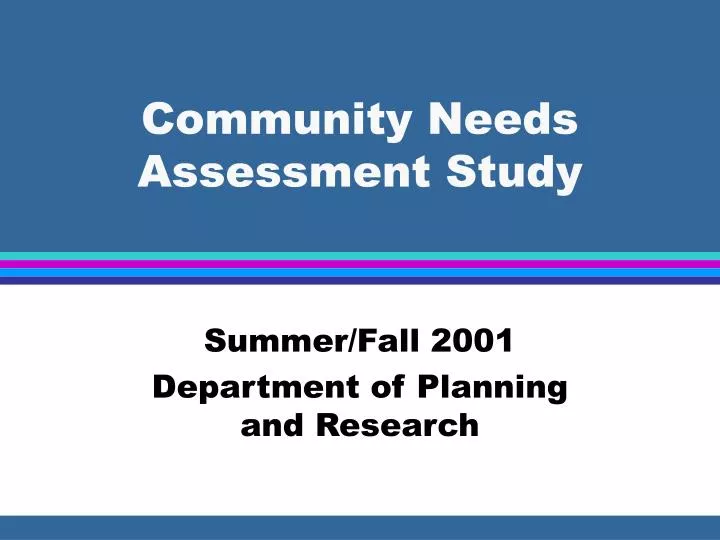 community needs assessment study