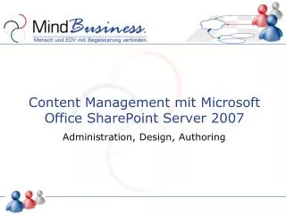 content management mit microsoft office sharepoint server 2007