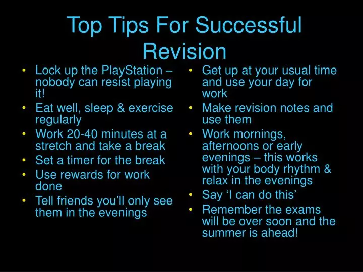 top tips for successful revision