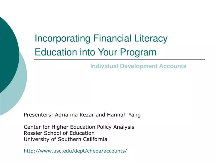 incorporating financial literacy education into your program