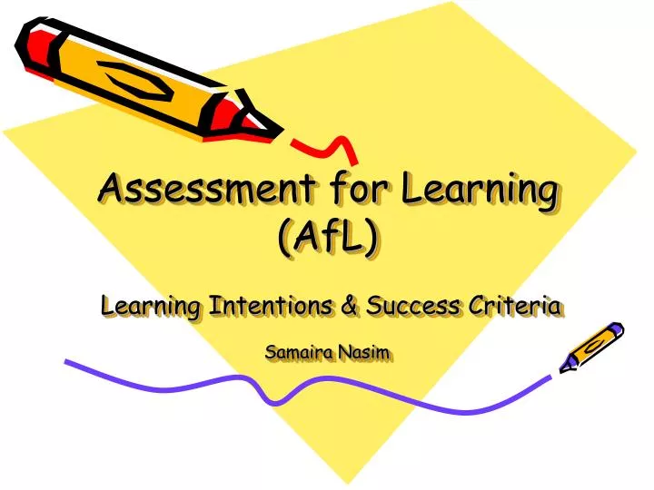 assessment for learning afl learning intentions success criteria samaira nasim