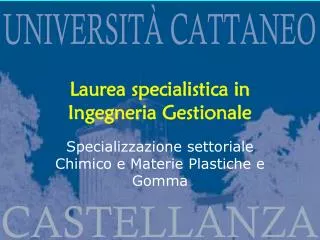 laurea specialistica in ingegneria gestionale