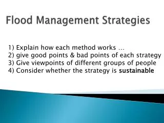 Flood Management Strategies