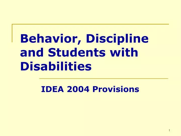 behavior discipline and students with disabilities