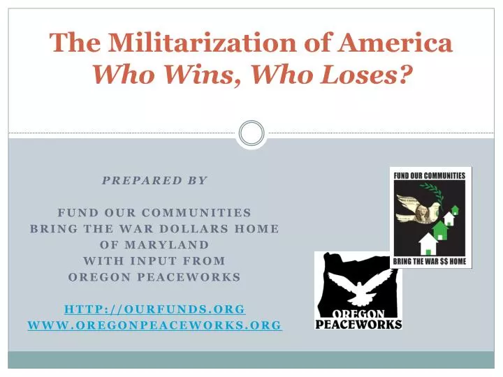 the militarization of america who wins who loses