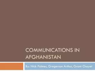 Communications in Afghanistan