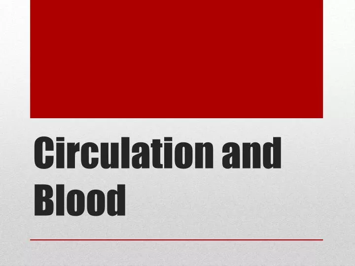 circulation and blood