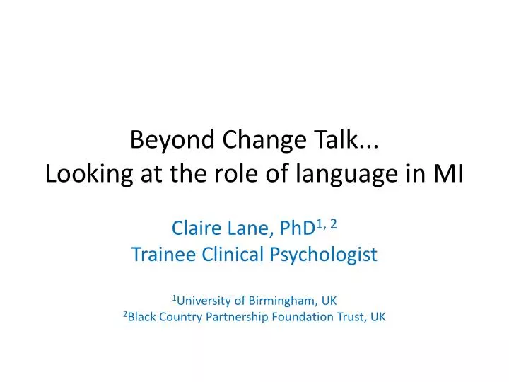 beyond change talk looking at the role of language in mi
