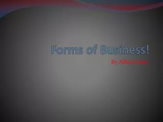 Forms of Business!