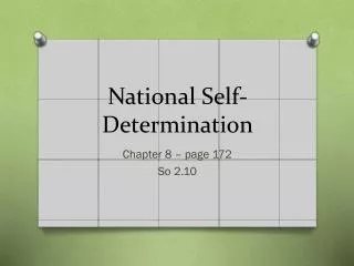 National Self-Determination