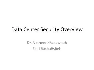 Data Center Security Overview