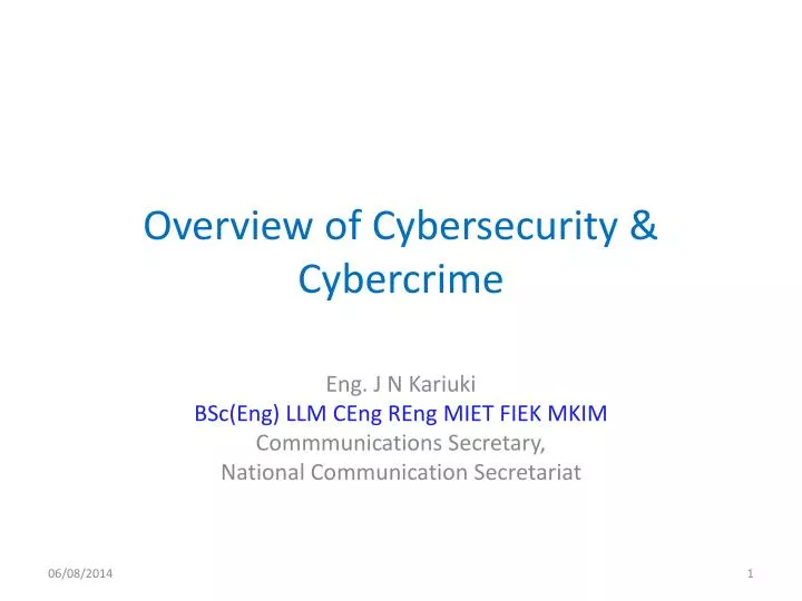 overview of cybersecurity cybercrime