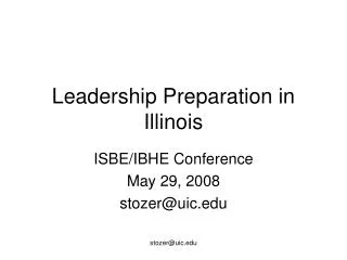 Leadership Preparation in Illinois