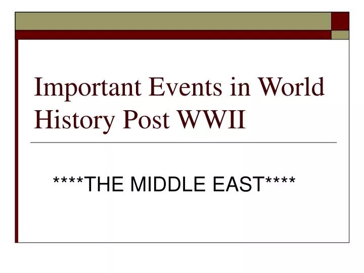 important events in world history post wwii