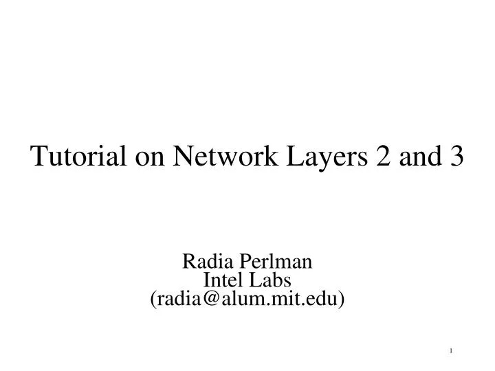 tutorial on network layers 2 and 3