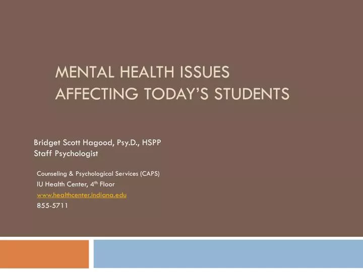 mental health issues affecting today s students