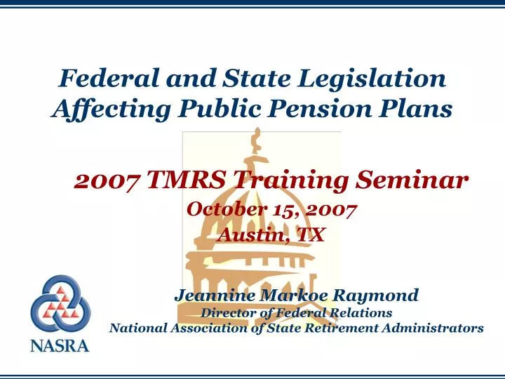 federal and state legislation affecting public pension plans