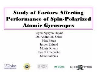 Study of Factors Affecting Performance of Spin-Polarized Atomic Gyroscopes