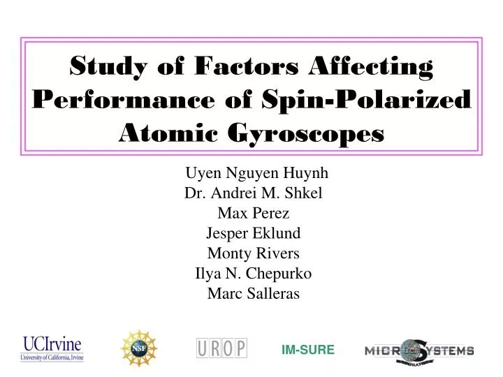 study of factors affecting performance of spin polarized atomic gyroscopes