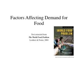 Factors Affecting Demand for Food