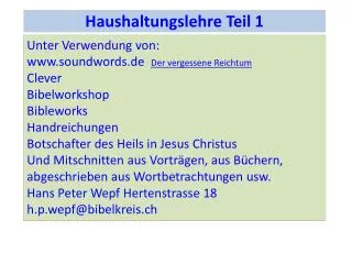haushaltungslehre teil 1