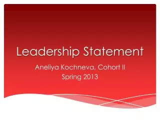 Leadership Statement
