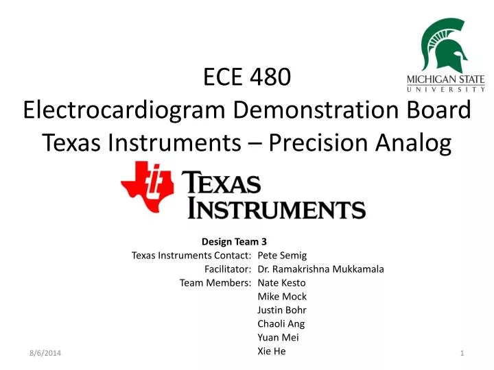 ece 480 electrocardiogram demonstration board texas instruments precision analog