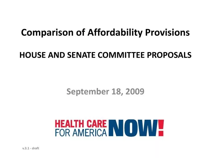 comparison of affordability provisions house and senate committee proposals
