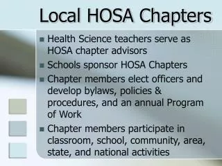 Local HOSA Chapters