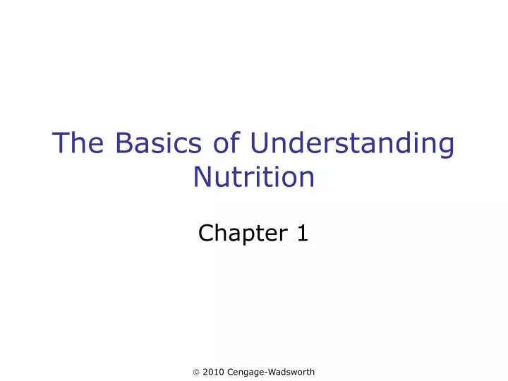 the basics of understanding nutrition