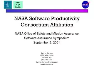 NASA Software Productivity Consortium Affiliation