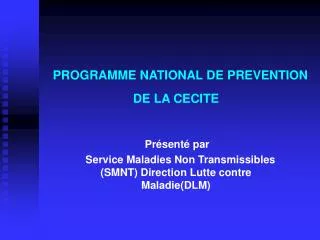 programme national de prevention de la cecite