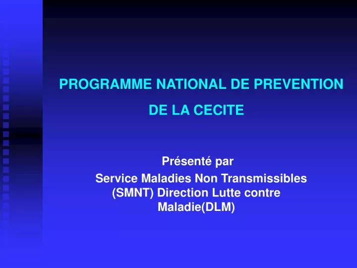 programme national de prevention de la cecite