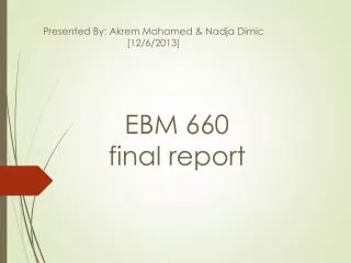 EBM 660 final report