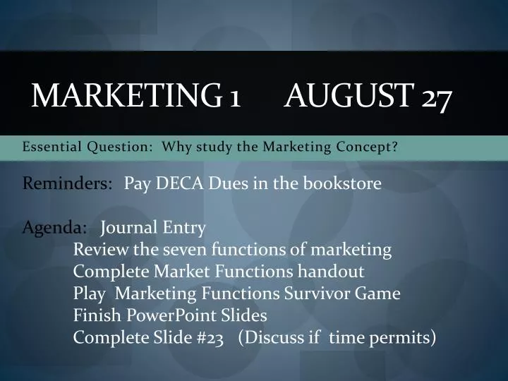 marketing 1 august 27