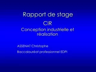 rapport de stage