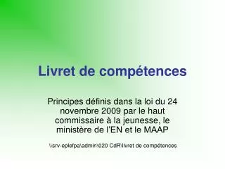 livret de comp tences