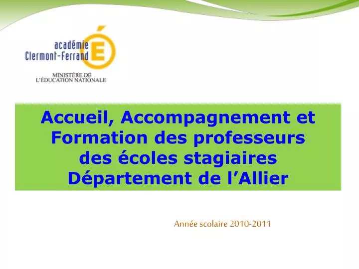 accueil accompagnement et formation des professeurs des coles stagiaires d partement de l allier