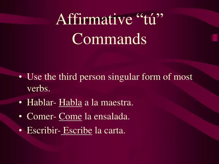 affirmative t commands