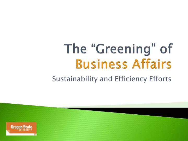 the greening of business affairs
