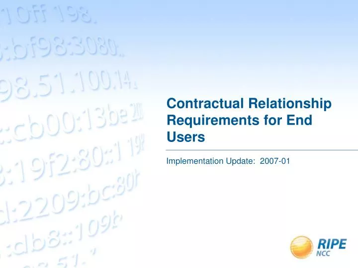 contractual relationship requirements for end users