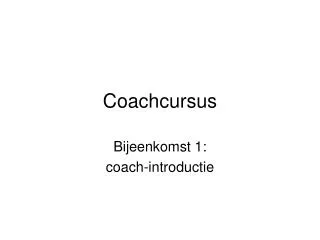 Coachcursus