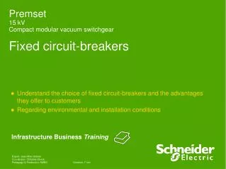 Premset 15 kV Compact modular vacuum switchgear Fixed circuit-breakers