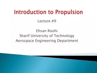 Introduction to Propulsion