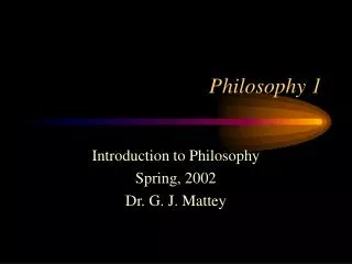 Philosophy 1