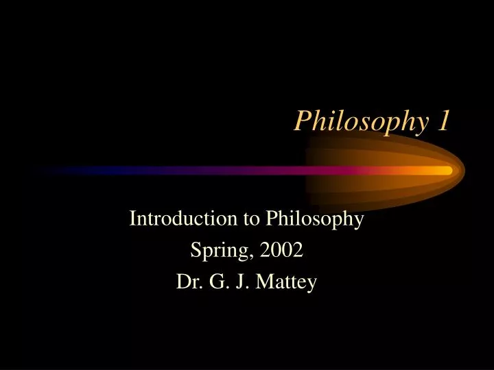 philosophy 1