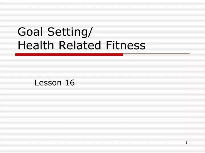 goal setting health related fitness